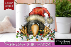Raven Tangled In Christmas Lights Tumbler Wrap Funny Xmas Product Image 1