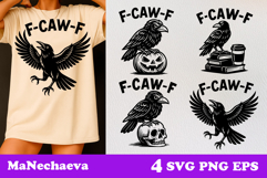 Funny Raven SVG Bundle | F-Caw-F Crow Halloween Sublimation Product Image 2