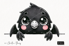 Cute Halloween Raven Peeking | Halloween PNG Product Image 1