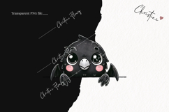 Cute Halloween Raven Peeking | Halloween PNG Product Image 2