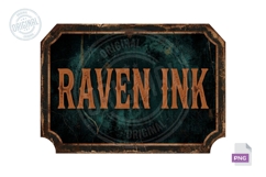Raven Ink Vintage Halloween Apothecary Label PNG Design Product Image 1