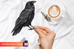 Raven Sticker, Black Bird Sticker, Dark Raven Sticker Product Image 1