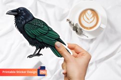 Raven Sticker, Black Bird Sticker, Dark Raven Sticker Product Image 1