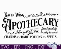 Vintage Farmhouse Halloween Svg Sign, Raven Wing Apothecary Product Image 2