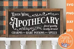Vintage Farmhouse Halloween Svg Sign, Raven Wing Apothecary Product Image 1