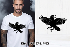 Funny raven SVG design | Bird SVG | Raven silhouette SVG Product Image 1