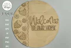 Welcome To Our Home | Strawberry Door Hanger Laser File Product Image 3