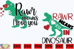 Rawr Means I Love You SVG | Dinosaur SVG | Funny Valentine's Product Image 2