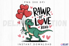 Rawr of love xoxo Sublimation PNG Product Image 1