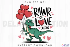 Rawr of love xoxo Sublimation PNG Product Image 1