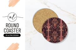 Art Deco Copper Pattern Round Coaster Png Product Image 1