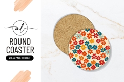 Colorful Floral Pattern Round Coaster Png Design Product Image 1