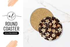 Floral Watercolor Pattern Round Coaster Background Product Image 1