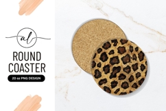 Leopard Print Round Coaster With Png Transparency Product Image 1