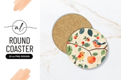 Birds On Apple Branch Round Coaster Png Product Image 1