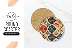 Floral Medallion Pattern For Round Coaster Png Product Image 1