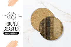 Antique Books On A Round Coaster Png Product Image 1