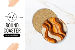 Orange Brown Abstract Round Coaster Png Image Product Image 1