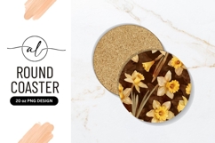 Watercolor Daffodils On A Brown Background Product Image 1