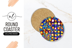 Abstract Colorful Pattern Round Coaster Png Product Image 1
