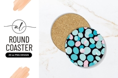 Colorful Round Coaster Pattern On Black Background Product Image 1