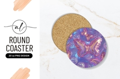 Butterfly Balloons And Bubbles Round Coaster Png Product Image 1