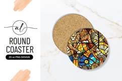 Lion Stained Glass Round Coaster Image Product Image 1