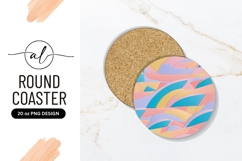 Abstract Pastel Shapes Round Coaster Png Product Image 1