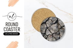Cracked Earth Texture Round Coaster Png Product Image 1