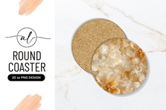 Round Coaster P N G with Floral Design in Gold and Cream Product Image 1
