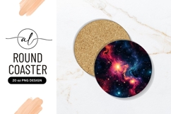 Colorful Galaxy Space Round Coaster Png Design Product Image 1