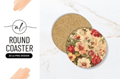 Tropical parrot round coaster png design Product Image 1