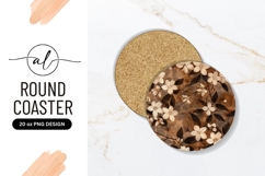 Floral tea set round coaster png design Product Image 1