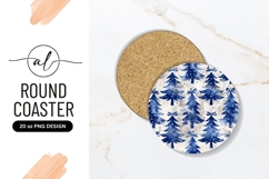 Winter forest round coaster png design Product Image 1