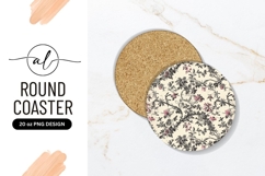 Vintage floral round coaster png design Product Image 1