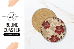 Elegant floral round coaster png design Product Image 1