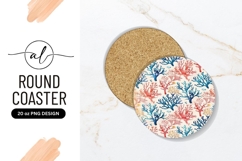 Colorful coral reef round coaster png design Product Image 1