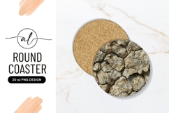 Cracked Earth Texture Round Coaster Png Product Image 1