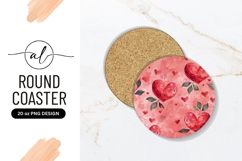 Romantic heart pattern round coaster png design Product Image 1