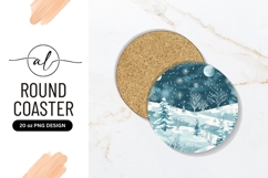 Winter wonderland round coaster png design Product Image 1