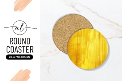 Bright yellow round coaster png design Product Image 1