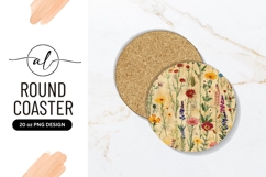 Round coaster with floral png design Product Image 1
