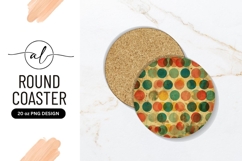 Round coaster with colorful polka dot design Product Image 1