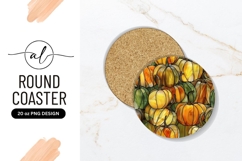 Stained glass pumpkin coaster design Product Image 1