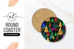 Colorful christmas tree round coaster png design Product Image 1