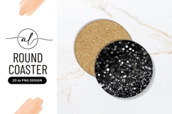 White and Gray Circles Round Coaster Png Design Product Image 1