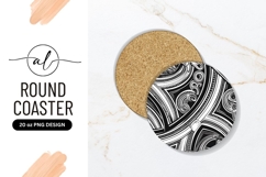 Tribal Polynesian Tattoo Design Round Coaster Png Product Image 1