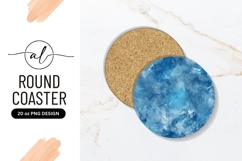 Blue Marble Round Coaster Png Design Product Image 1
