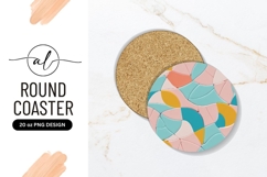 Pastel Geometric Round Coaster Png Illustration Product Image 1
