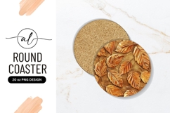 Autumn leaves round coaster png design Product Image 1